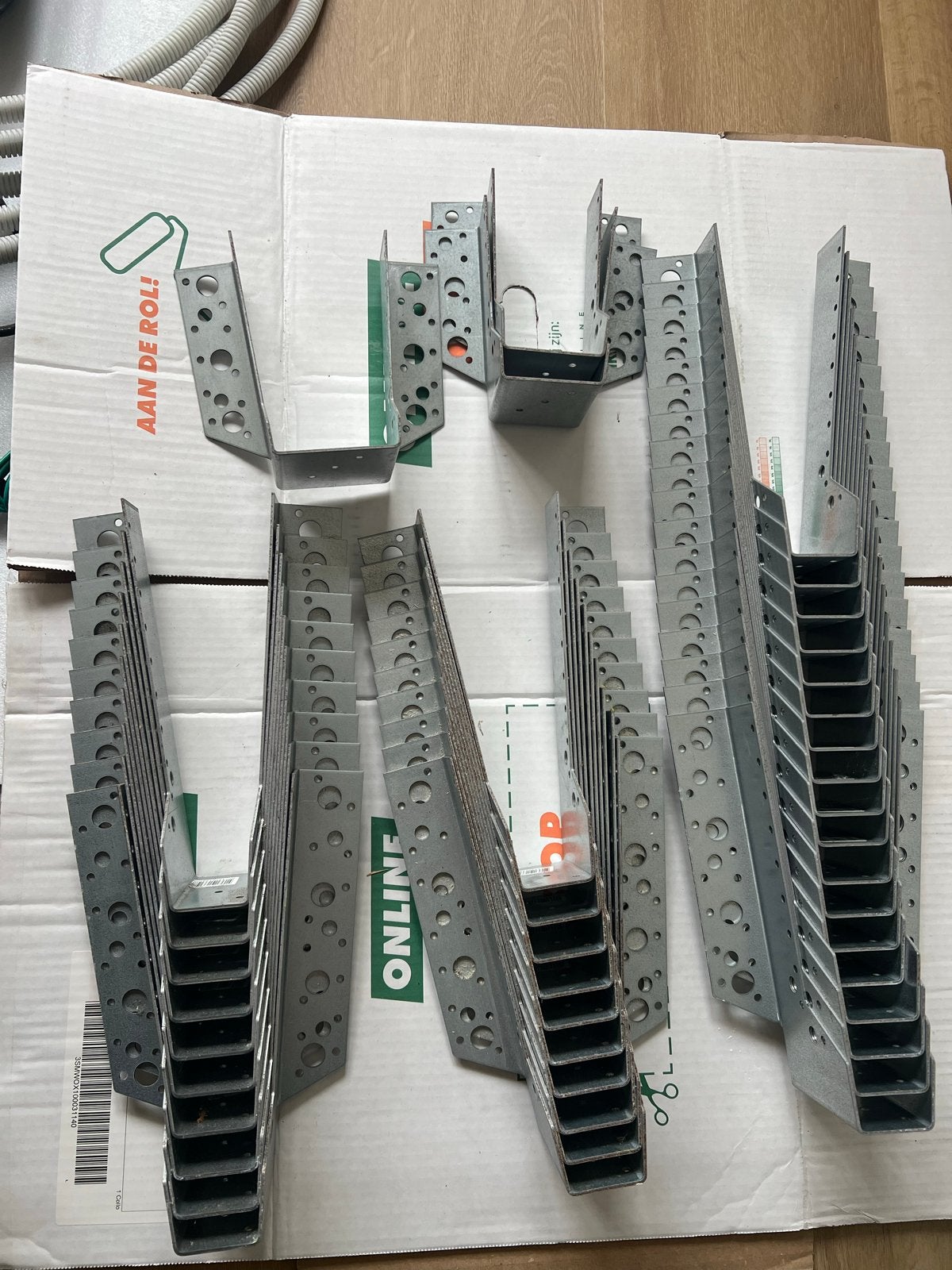 41x Raveeldragers en 18x spijkerplaat verzinkt, Doe-het-zelf en Verbouw, Ophalen, Nieuw, 100 tot 250 mm, Overige typen