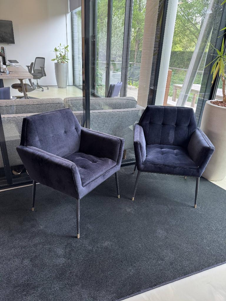 Set zwarte stoelen, Huis en Inrichting, Stoelen, Ophalen, Gebruikt, Zwart, Twee