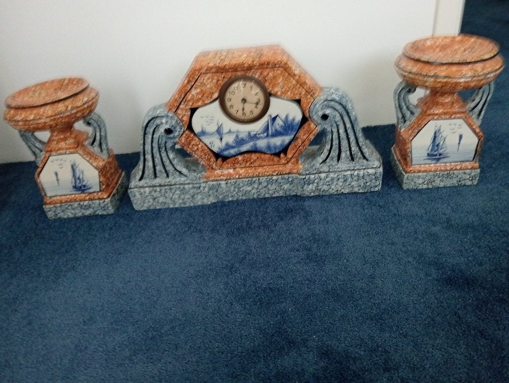 Klokstel ca.44x22x9cm - 14x9cm, Antiek en Kunst, Antiek | Klokken, Ophalen