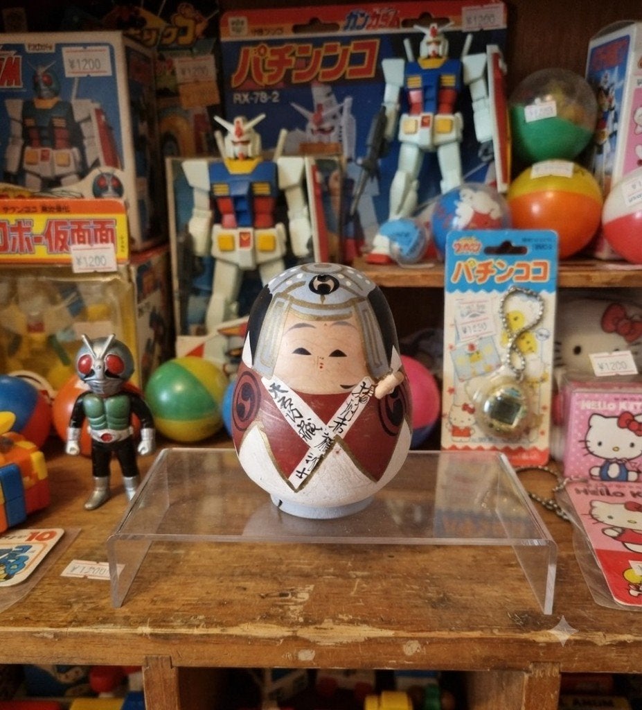 Vintage Okiagari-Koboshi Kokeshi, Antiek en Kunst, Hout, Verzenden, Japan, Meerkleurig