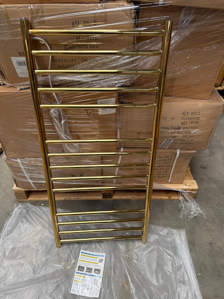 Gouden handdoekradiator - 110x53 cm op stroom, Doe-het-zelf en Verbouw, Verwarming en Radiatoren, Radiator, Nieuw, Minder dan 60 cm
