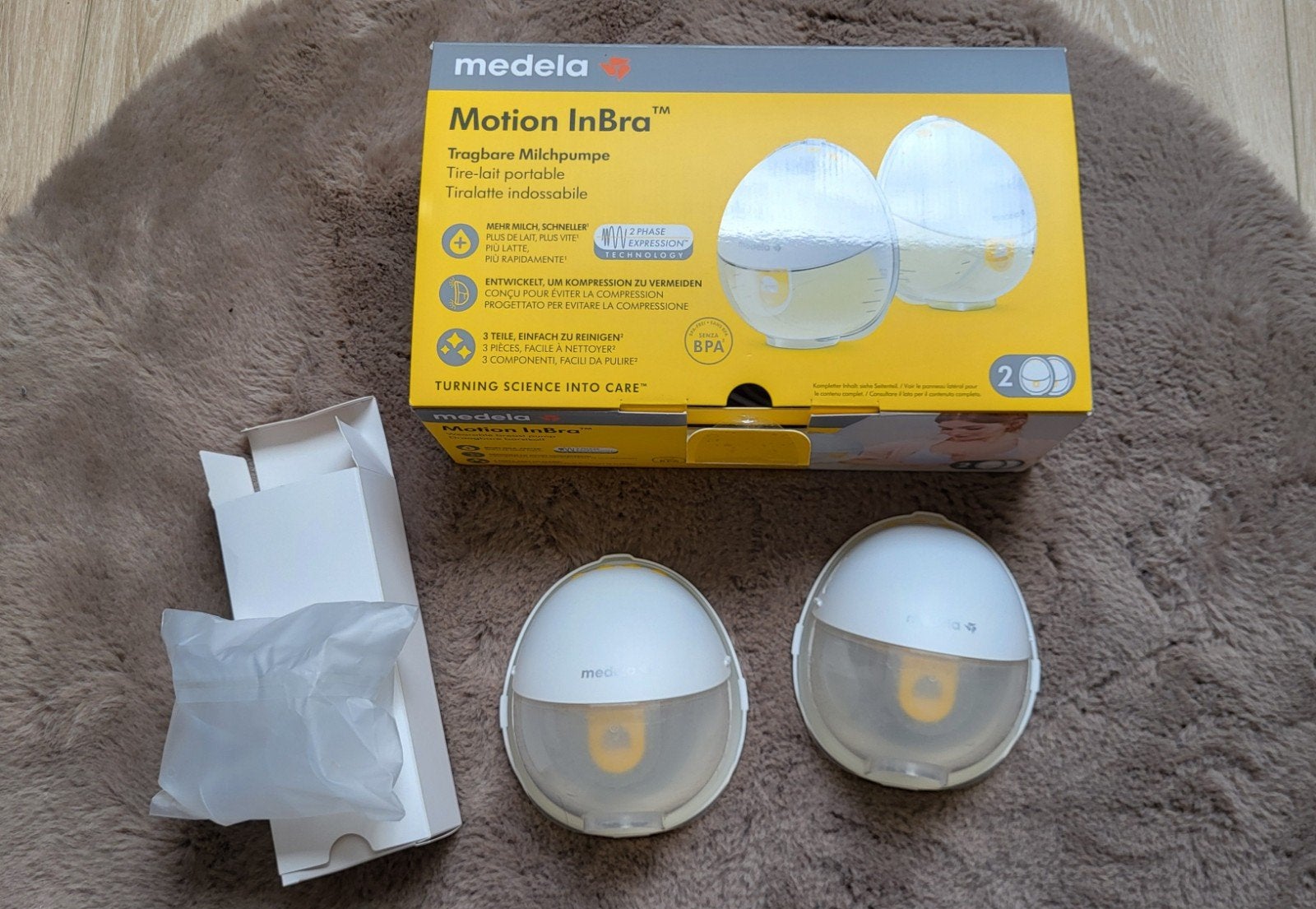 Medela Motion Inbra Handsfree Borstkolf set, Draagbaar, Medela, Borstkolf, Ophalen of Verzenden