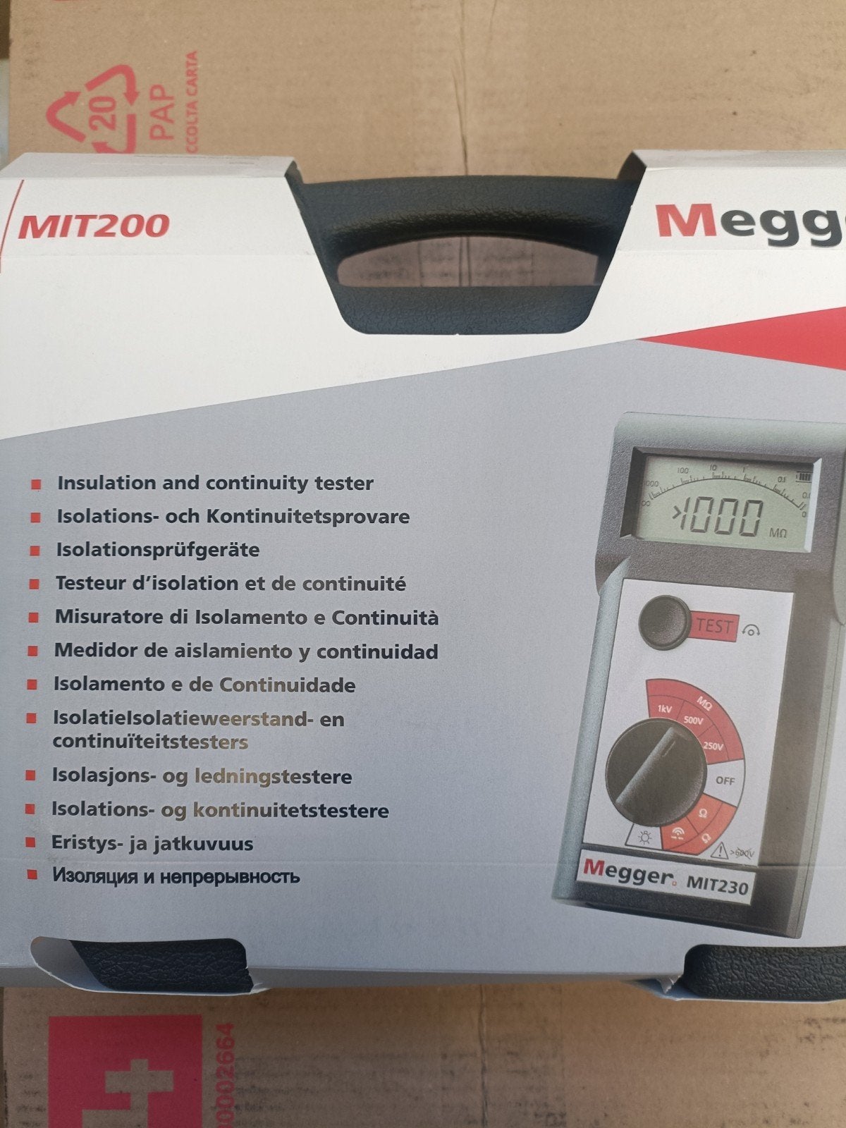 Megger MIT230 Isolatie- en Continuïteitstester, Doe-het-zelf en Verbouw, Meetapparatuur, Verzenden, Nieuw