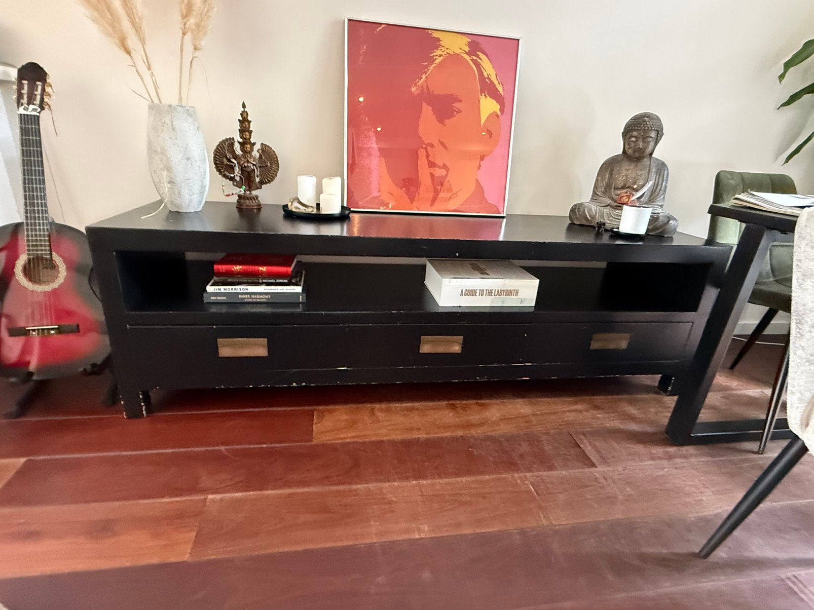 “Massief houten Chinees dressoir / tv-meubel 200 cm”, Ophalen, Chinees/ japans, Zo goed als nieuw, 200 cm of meer