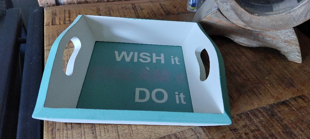 Dienblad / platteau "wish it, do it", Nieuw, Ophalen of Verzenden, Dienblad, Rechthoekig