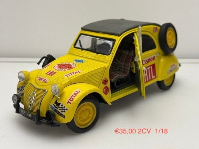 Citroën 2CV rally geel 1:18 modelauto, Solido, Gebruikt, Adres onbekend, Mail@onbekend.com
