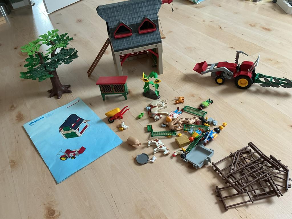 Playmobil - boerenschuur met tractor - boerderij - nr 4066, Ophalen of Verzenden, Gebruikt, Complete set
