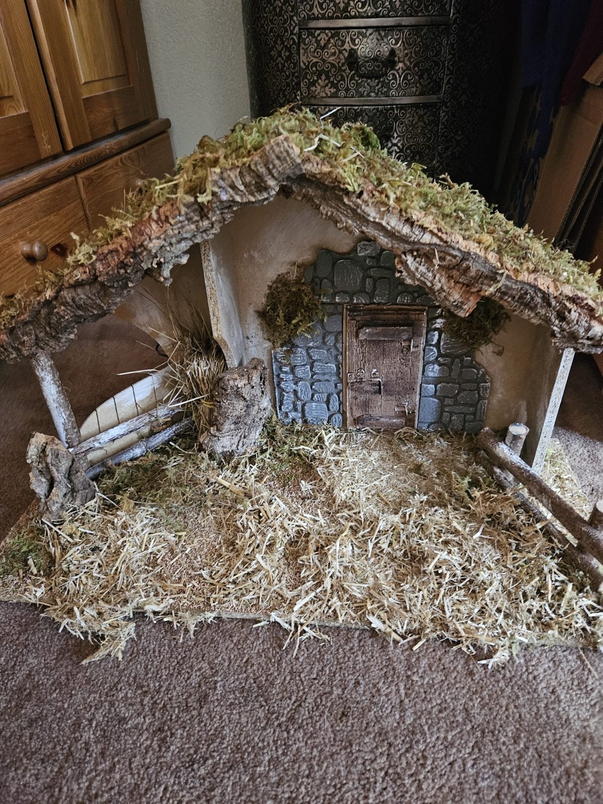 Kerststal 50 cm breed, Diversen, Kerst, Ophalen, Zo goed als nieuw