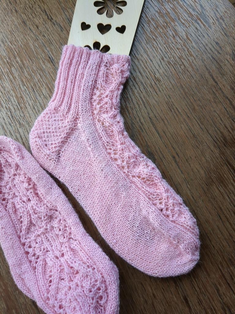 Enkel sokken gebreide maat 38-39, Ophalen of Verzenden, Maat 35 t/m 38, Roze, Sokken en Kniesokken