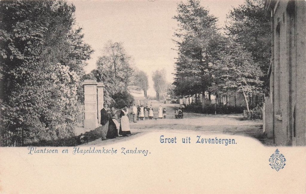 703-144-005 Zevenbergen Plantsoen en Hazeldonksche Zandweg, Ophalen of Verzenden, Voor 1920, Noord-Brabant