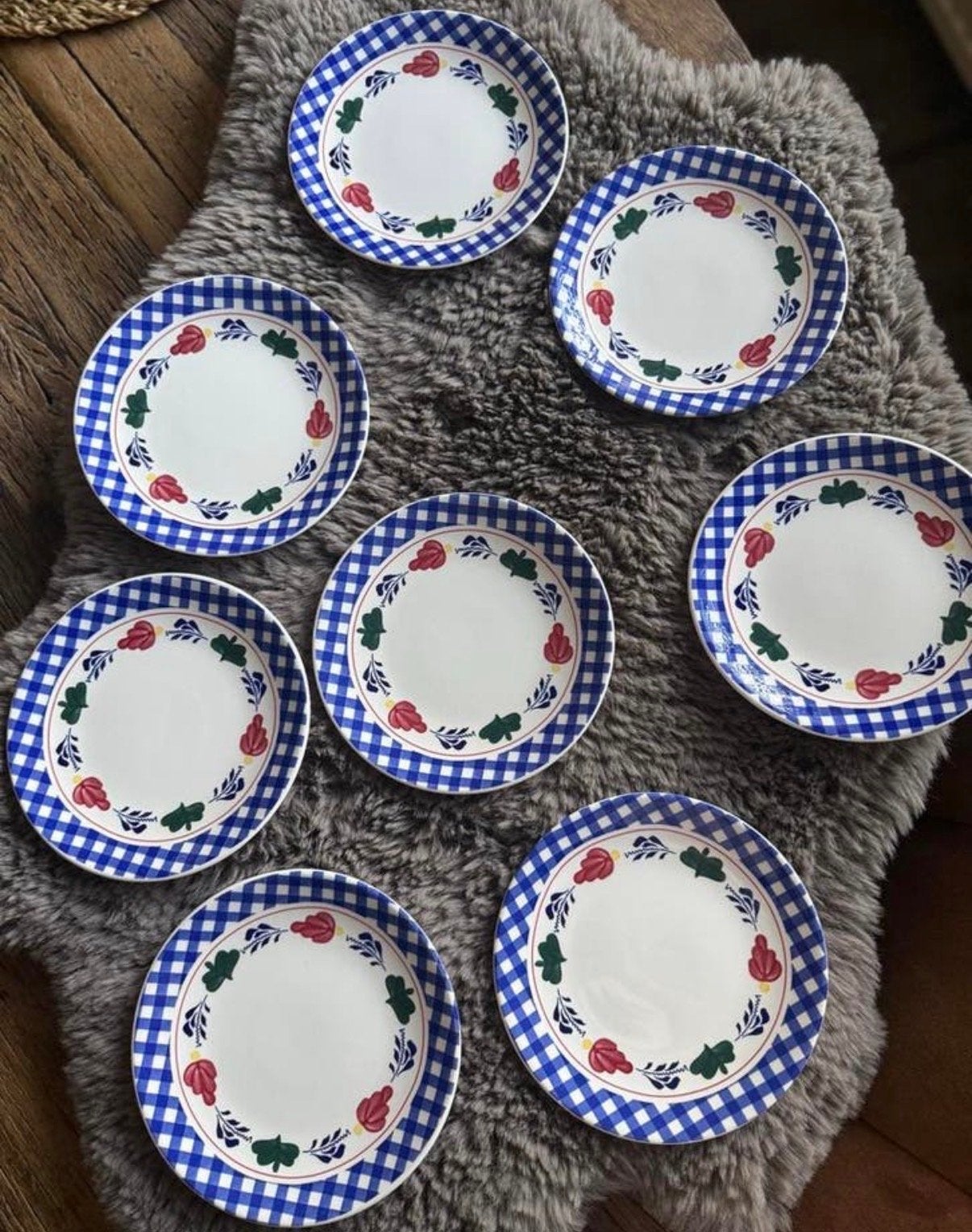 8 boerenbont royal boch borden, Gebruikt, Keramiek, Vintage, Ophalen of Verzenden