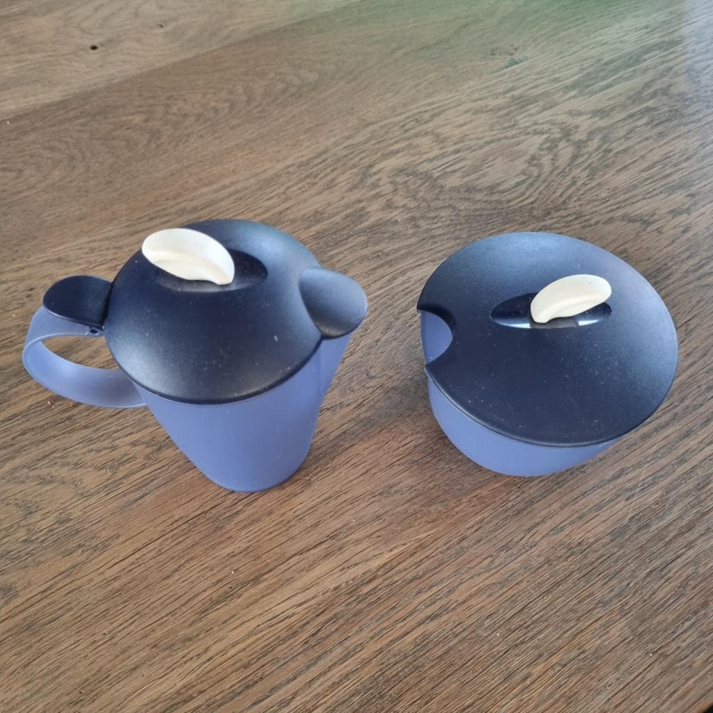 Tupperware melkkan en suikerpot, Huis en Inrichting, Keuken | Tupperware, Ophalen of Verzenden, Gebruikt, Blauw, Beker of Kan