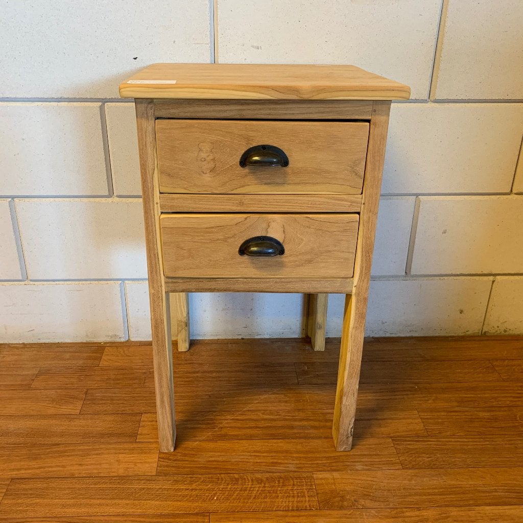 houten ladekast - massief teak - 2 lades - Gratis bezorgd, TTM Wonen, Meubels – (Perzische) Tapijten en Woonaccessoires, Minder dan 50 cm