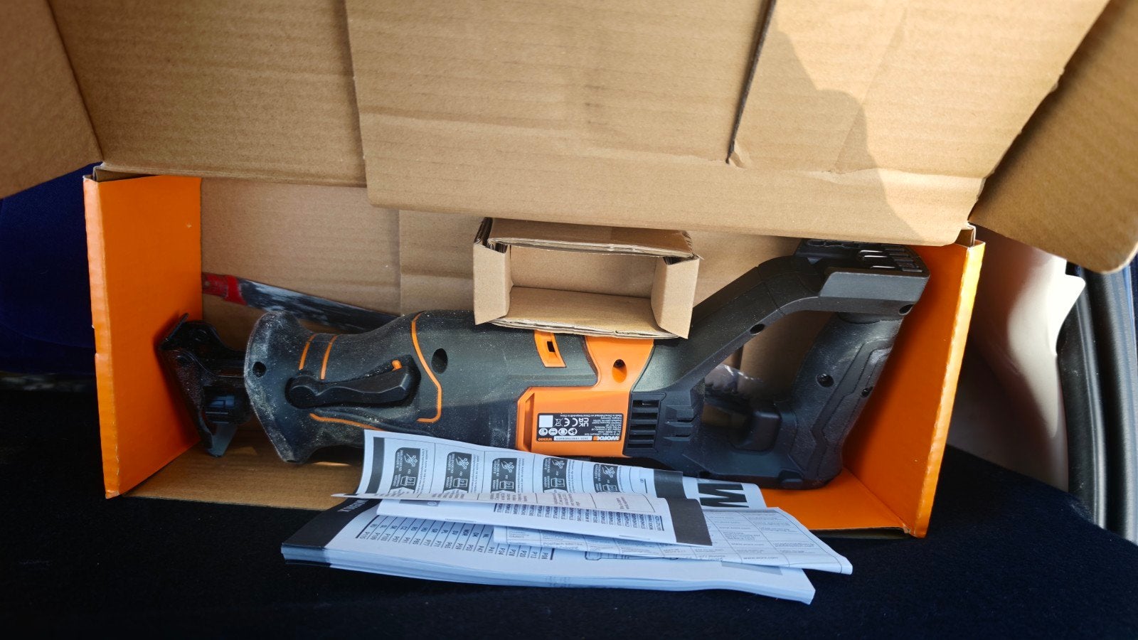 WORX WX500.9 Accu Reciprozaag + 4.0Ah Accu & Lader, Ophalen, 70 mm of meer, Worx, Zo goed als nieuw
