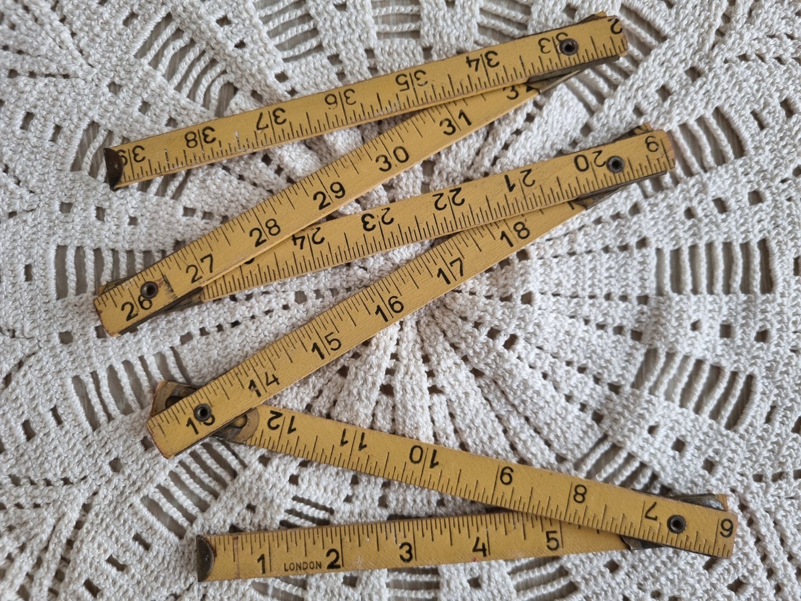 Antiek vintage houten centimeter duimstok PERKUS SUPERIOR, Antiek en Kunst, Ophalen of Verzenden