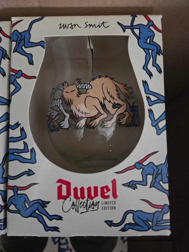 Duvel Collectors edition Iwan Smit Feline, Verzamelen, Ophalen of Verzenden, Nieuw, Glas of Glazen, Duvel