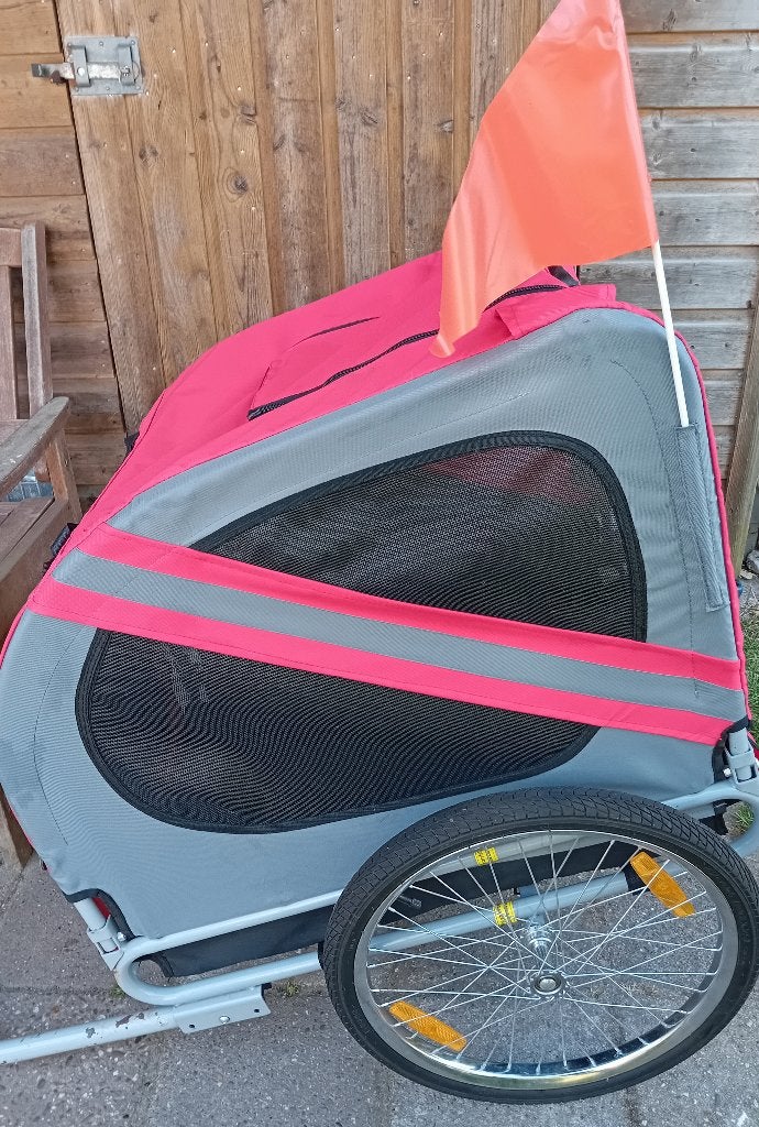 fietskar hond, Fietsen en Brommers, Ophalen, Gebruikt, Opvouwbaar, Hondenkar