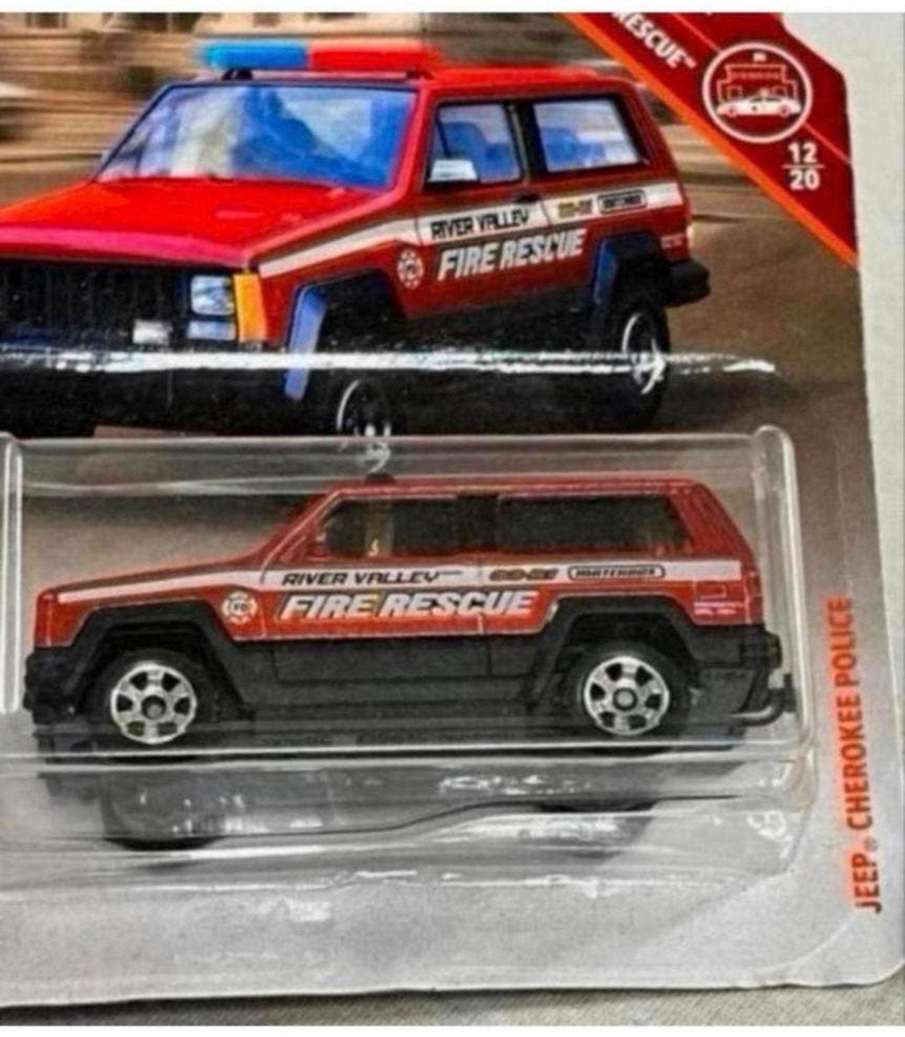 Matchbox MB 574 Jeep Cherokee Police Fire Rescue Metal 1:64, Auto, Nieuw, Ophalen of Verzenden, H
