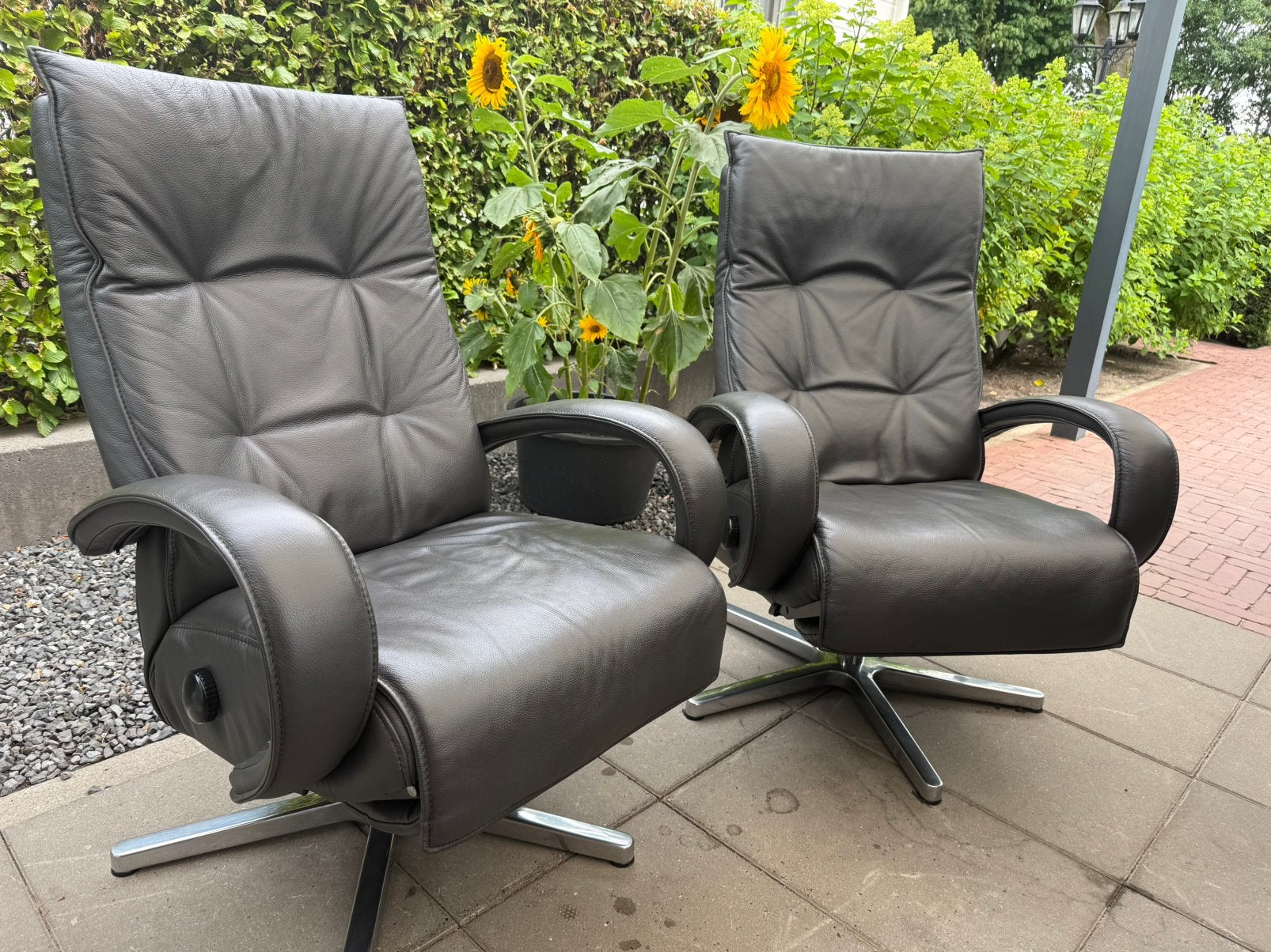 Himolla set relax stoel draai fauteuils gratis bezorging, Minder dan 75 cm, Leer, Ophalen of Verzenden, Zo goed als nieuw