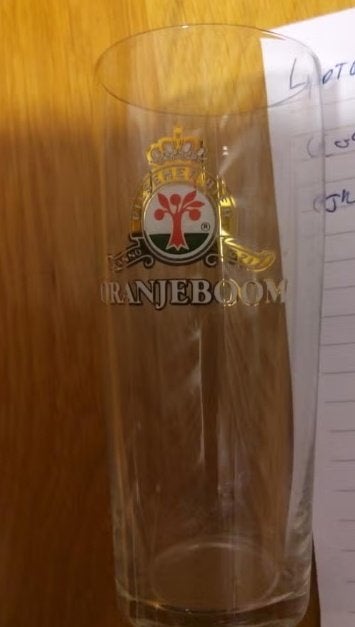 4 Oranjeboom Bierglazen - Fluit Model, Ophalen, Gebruikt, Glas of Glazen, Oranjeboom