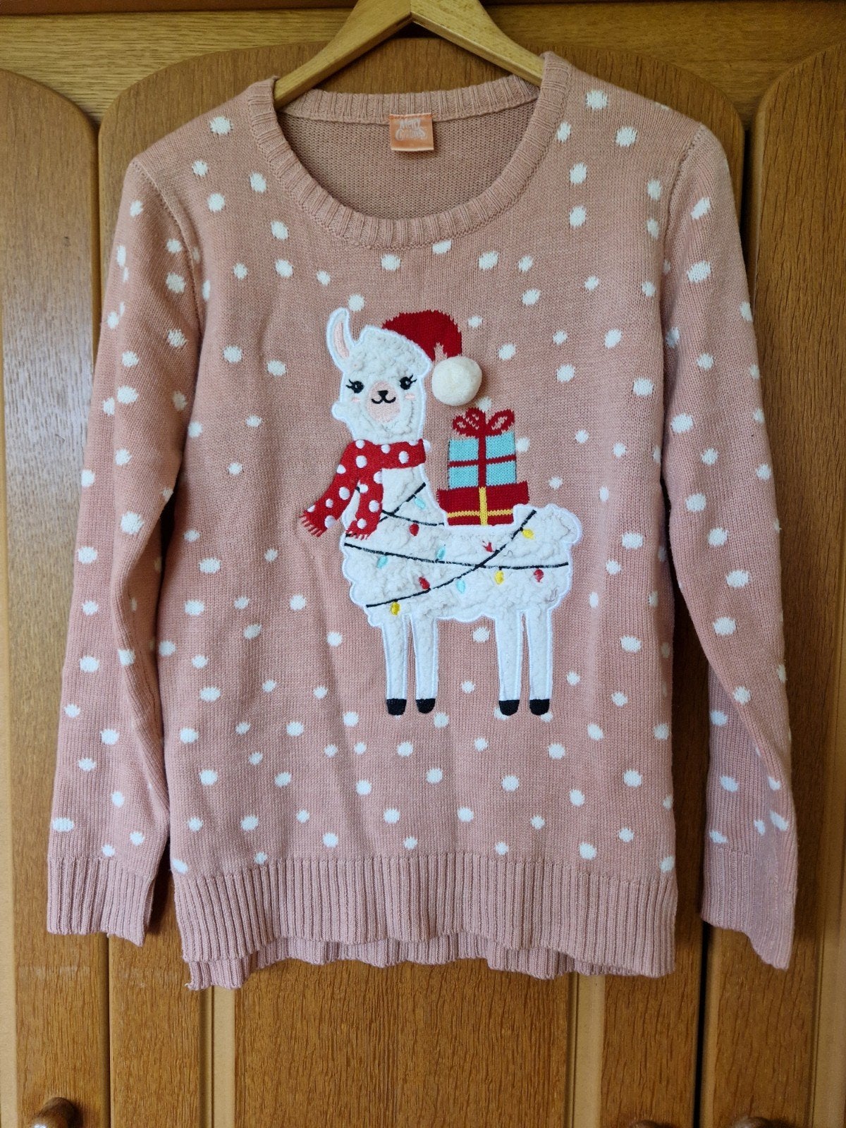 Kersttrui met Lama - Maat S, Merry Christmas, Ophalen of Verzenden, Roze, Maat 36 (S)