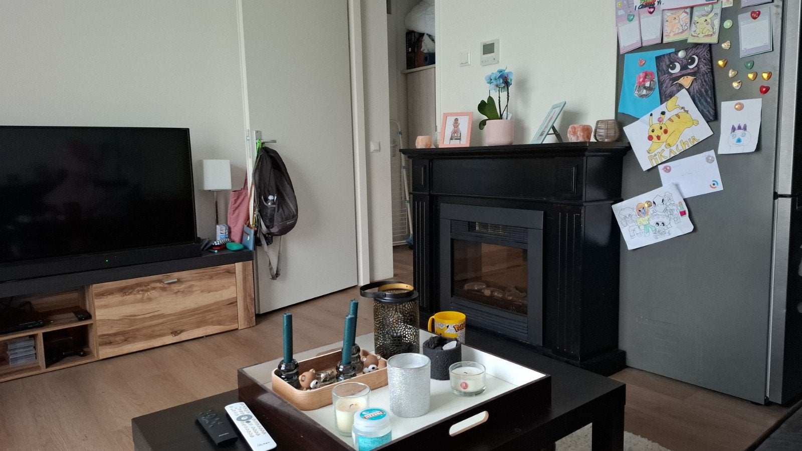Sfeervolle elektrische haard met schouw, Ophalen, Gebruikt, Vrijstaande haard, Elektrische haard