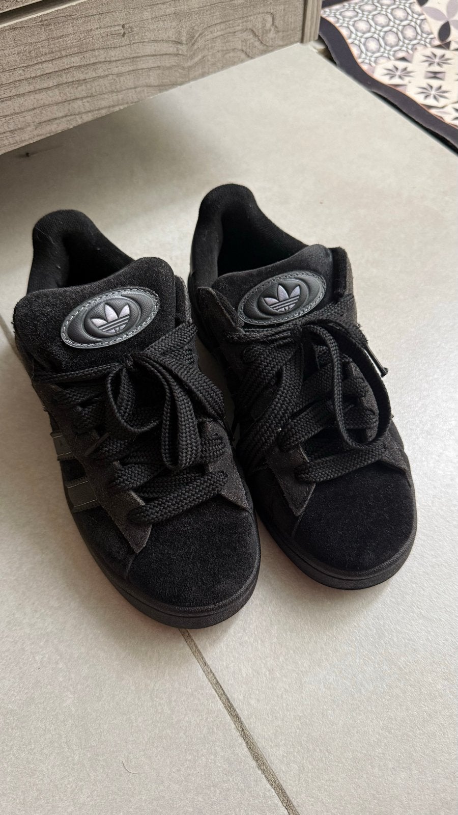 Adidas Campus sneakers - Zwart - Maat 36 2/3, Ophalen of Verzenden, Gedragen, Zwart, Sneakers of Gympen