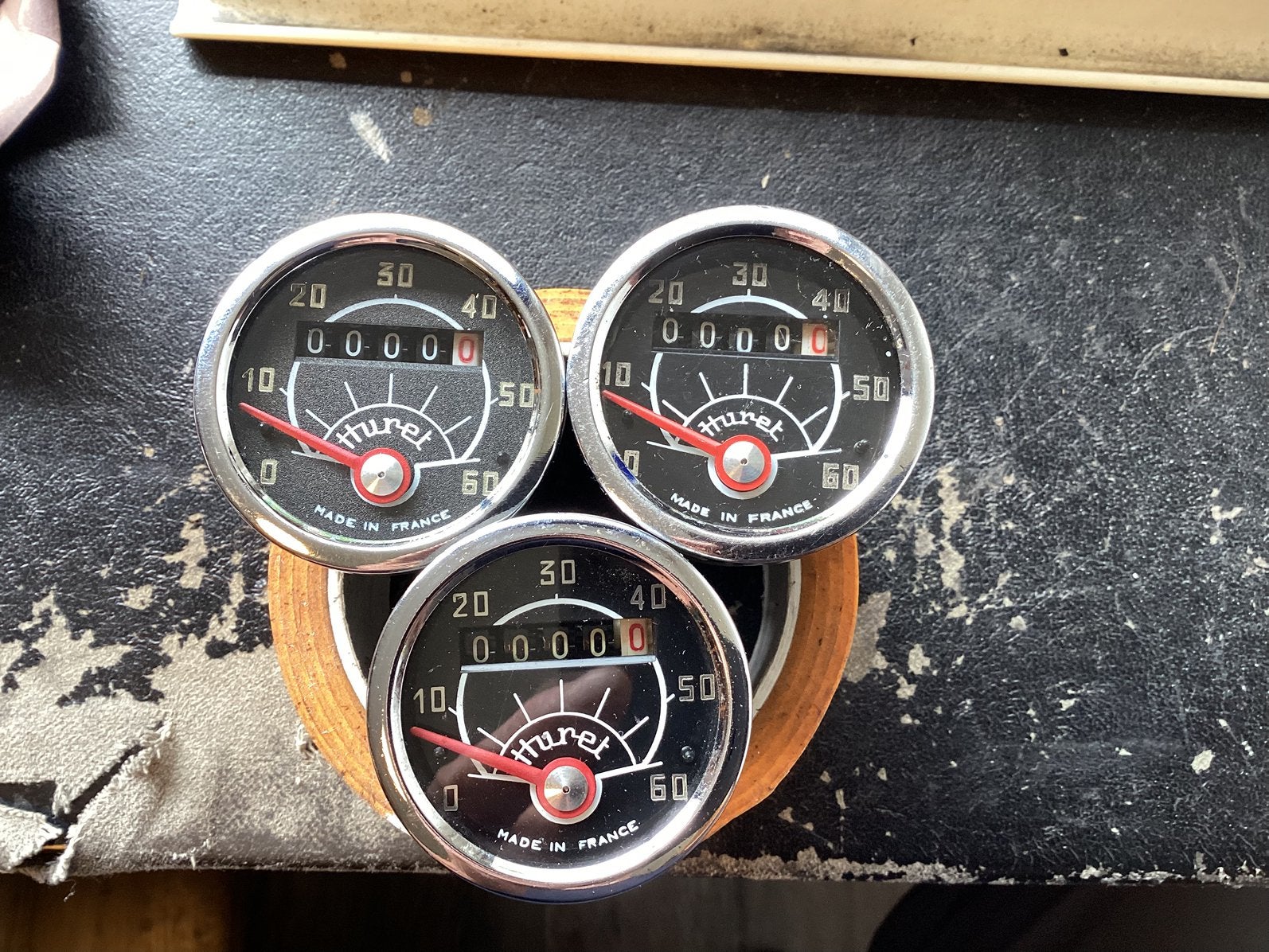 Huret tellers 3 stuks tot 60 km made in france, Ophalen, Zo goed als nieuw, Overige typen, Overige merken