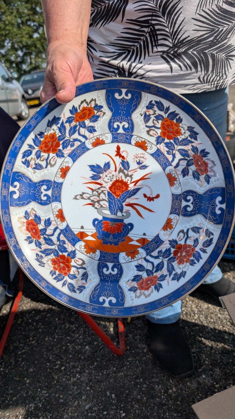 Decoratief bord met bloemmotief - 31 cm, Ophalen