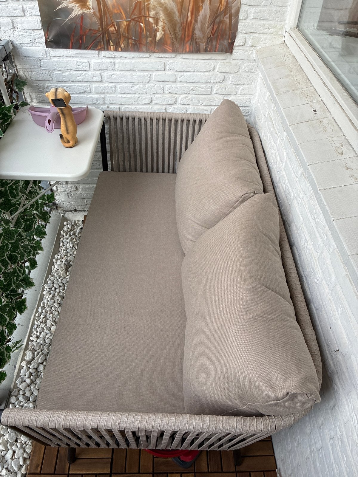 Wakefield loungebank Montana 141 cm zwart metaal, Aluminium, Zo goed als nieuw, Loungeset, Bank
