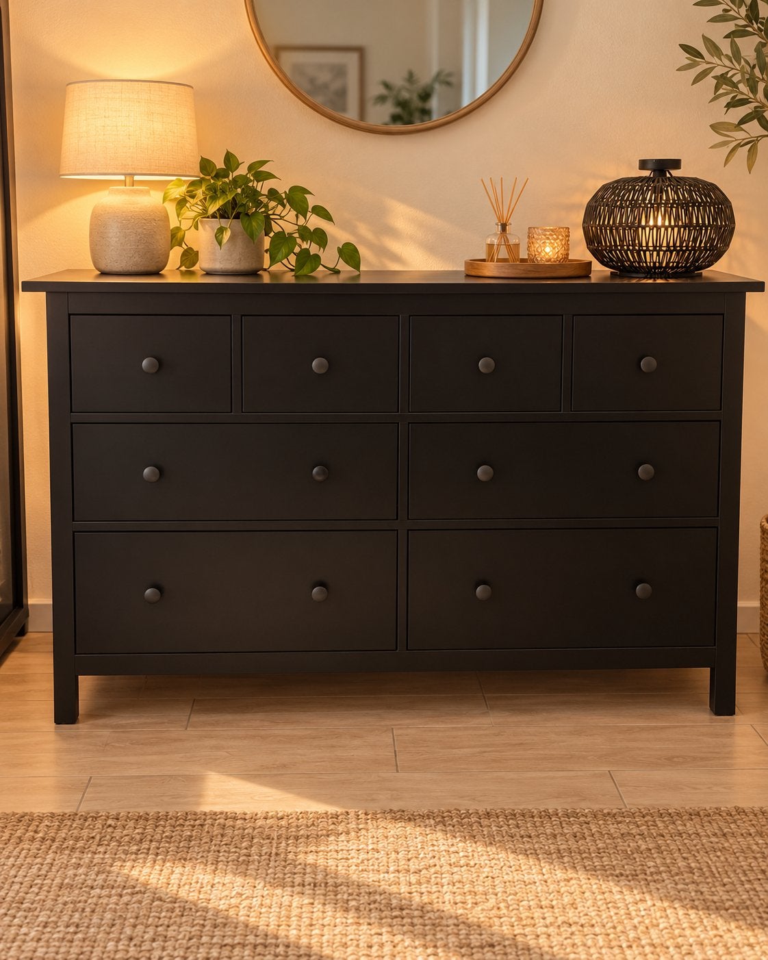 IKEA HEMNES Ladekast – 8 Lades – Zwartbruin – 1605096 cm, Ophalen, Gebruikt, 150 tot 200 cm, Met lade(s)