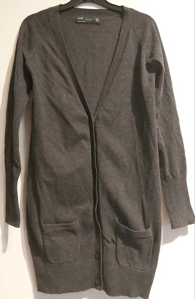 Zara donkergrijs/zwart lang vest, maat S, Kleding | Dames, Truien en Vesten, Zara, Ophalen of Verzenden, Zo goed als nieuw, Maat 36 (S)