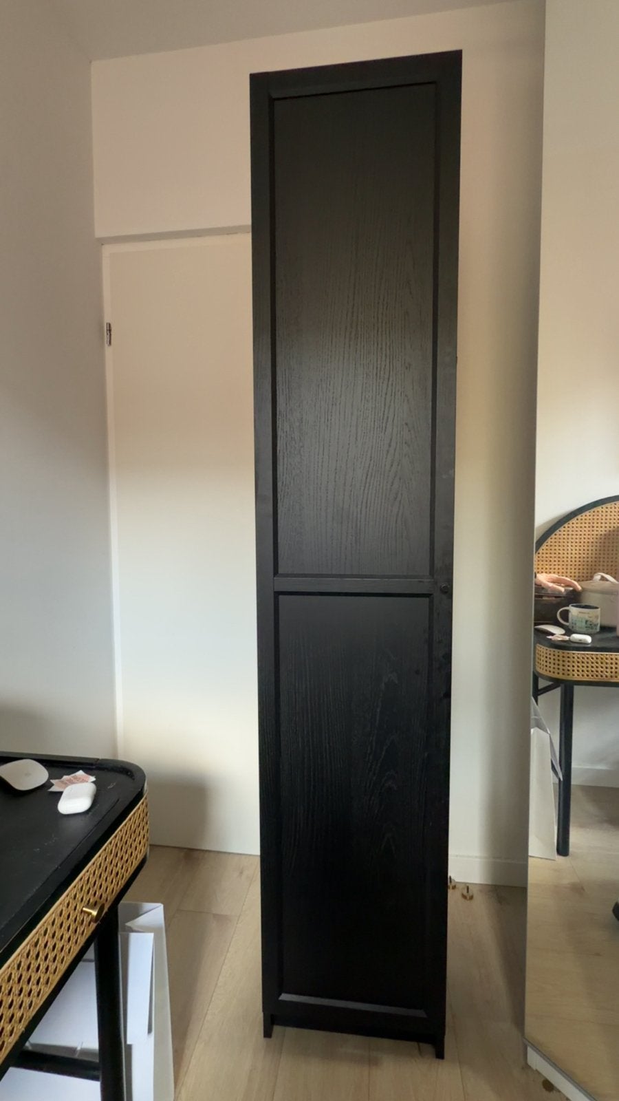 IKEA Billy Boekenkast Zwart Eiken Effect 5 Planken, Ophalen, Met plank(en), Minder dan 50 cm, Gebruikt