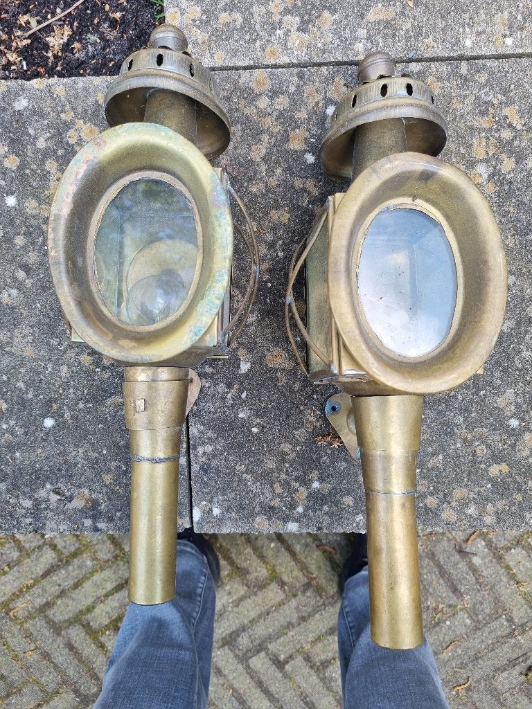 koets lantaarns messing, Ophalen, Koper of Brons