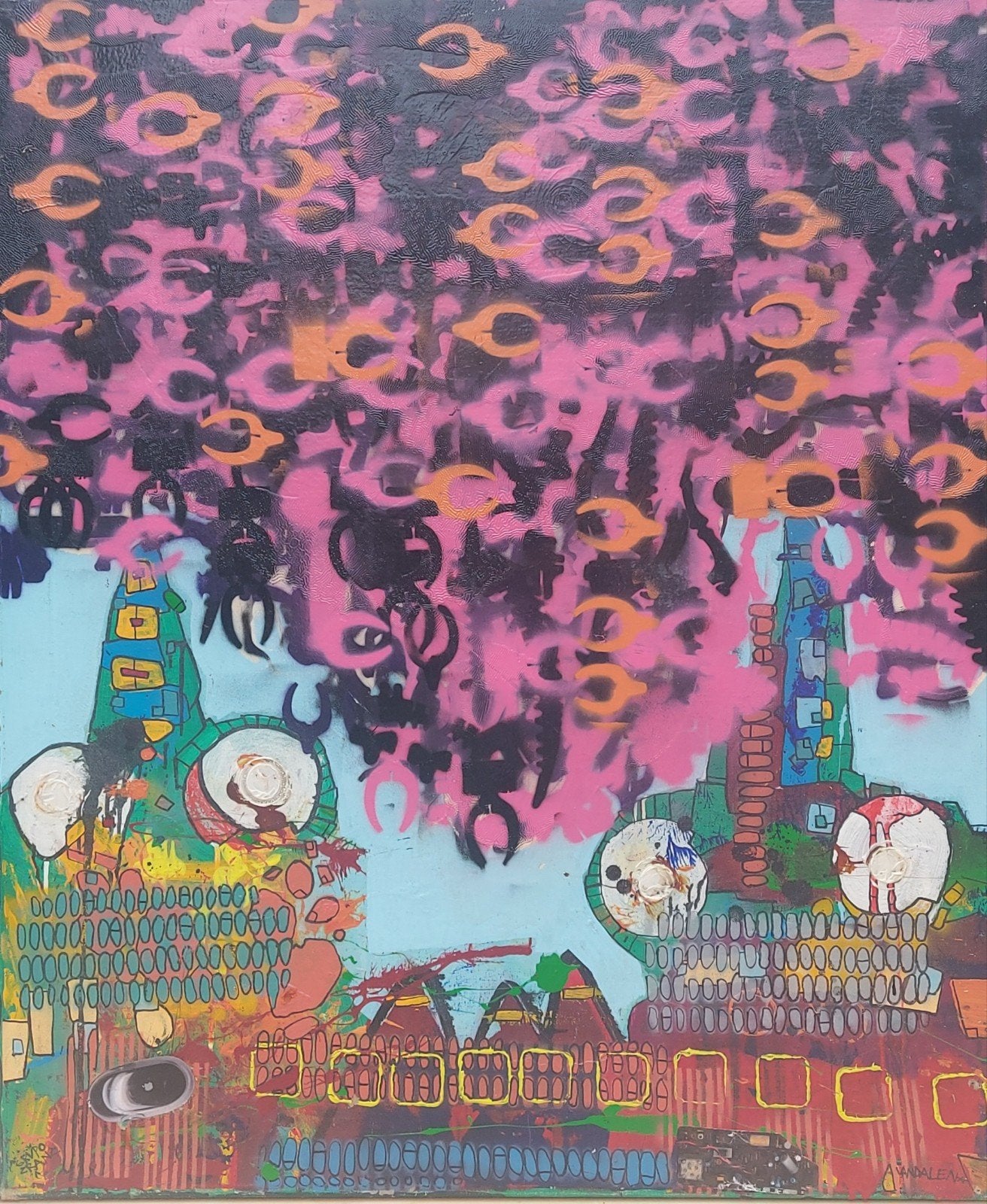 Graffiti kunstwerk van Ilja van Dalen (Grupo Cranc), Antiek en Kunst, Ophalen