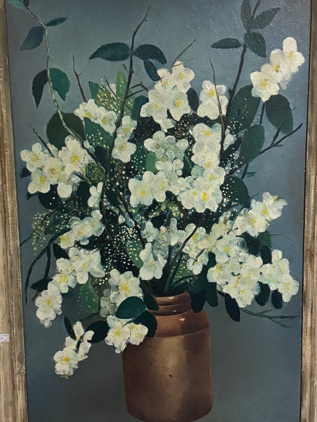 Ferry Slebe - Bloemen in vaas, Doek, Realistisch, Gesigneerd, Olieverf