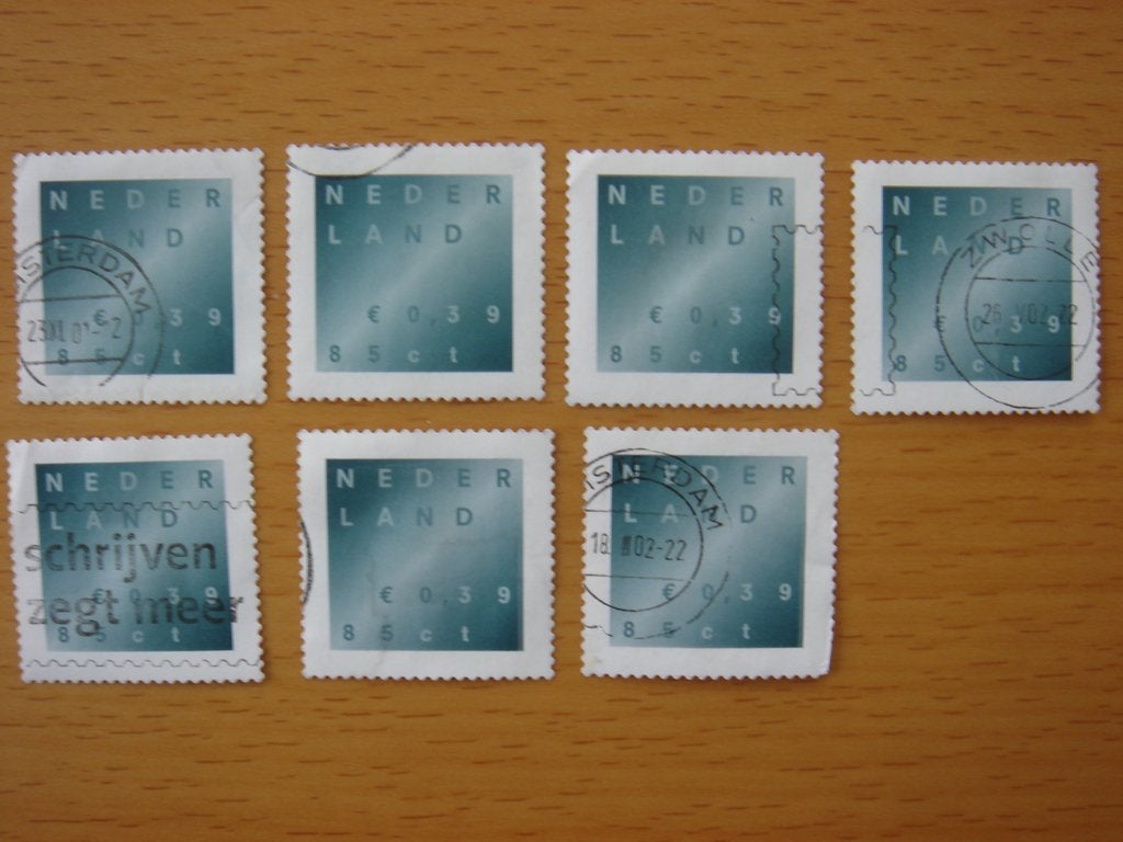 2001 Rouwzegel NVPH 1987 - 7x  Gestempeld, Postzegels en Munten, Postzegels | Nederland, Ophalen of Verzenden, Na 1940, Gestempeld