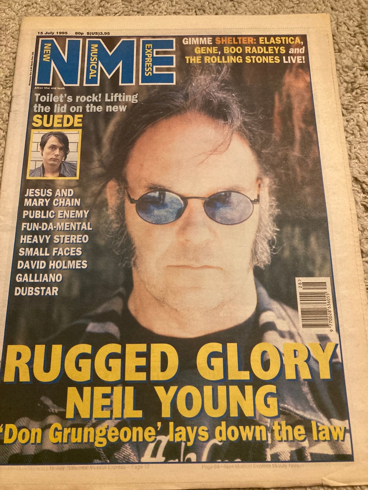 NME 1995 NEIL YOUNG Public Enemy SUEDE Small Faces DUBSTAR, Ophalen of Verzenden, Muziek, Film of Tv