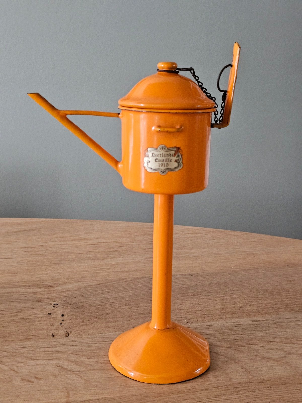 Vintage Neerlandia Emaille 1910 Snuiter / Olielamp op Voet, Ophalen of Verzenden