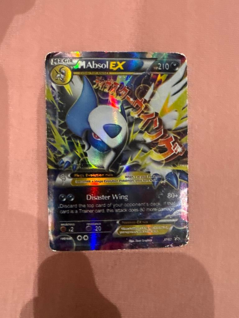 Mega Absol EX Pokémon Kaart - Foil, Ophalen of Verzenden, Gebruikt, Losse kaart, Foil