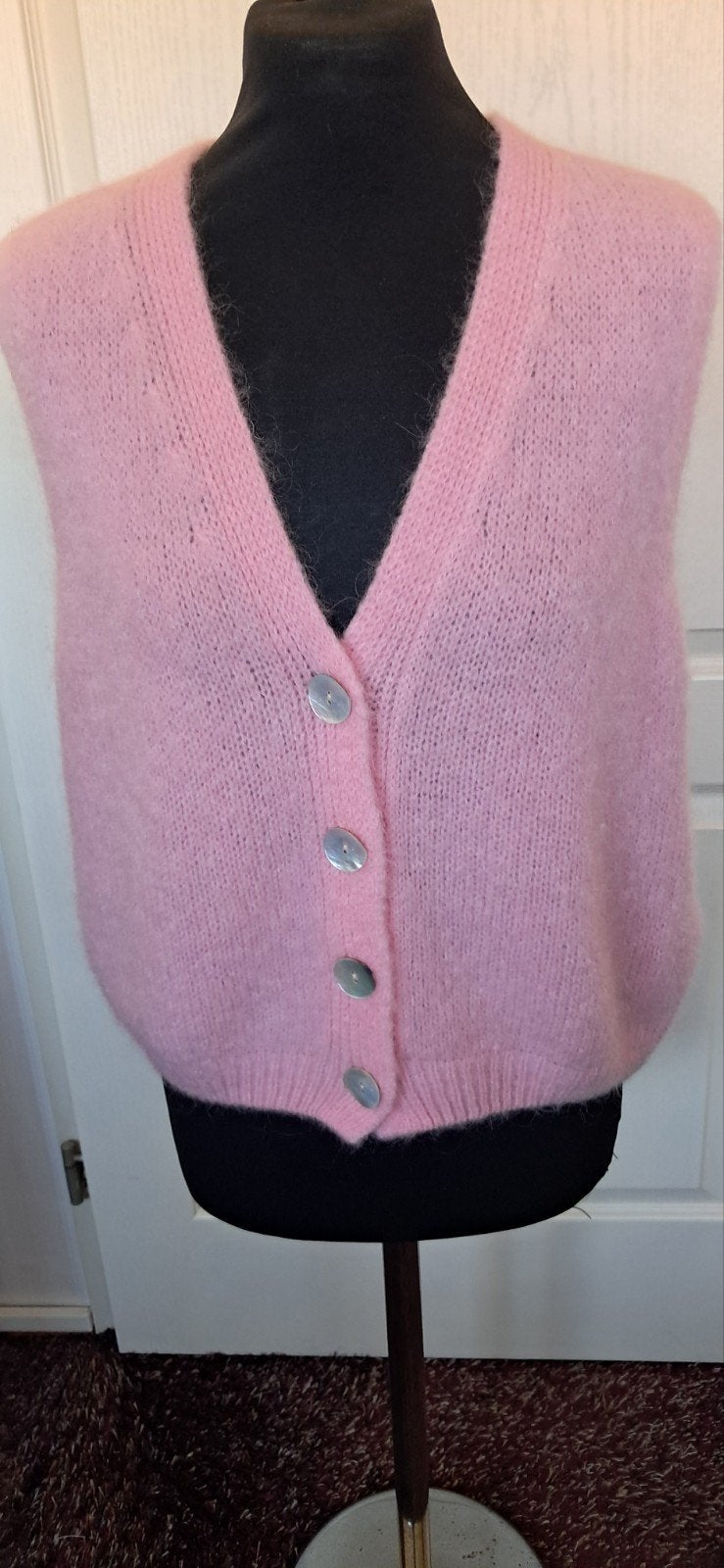 Lumine roze gebreid mouwloos vestje maat M, Kleding | Dames, Maat 38/40 (M), Onbekend, Ophalen of Verzenden, Zo goed als nieuw