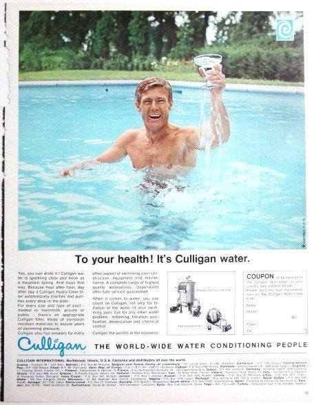 5 vintage advertenties reclames Culligan 66-9 soft water, Ophalen of Verzenden, Gebruikt, Overige typen