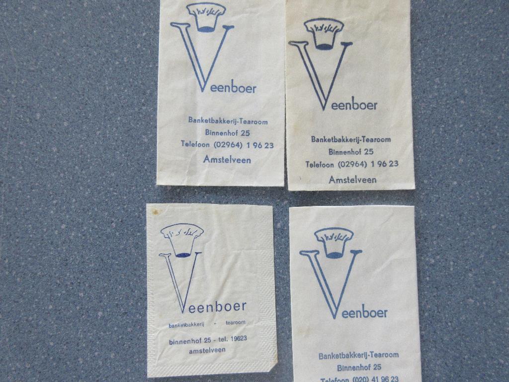 4 x Amstelveen, banketbakkerij-tearoom Veenboer, Verzenden, Nederland