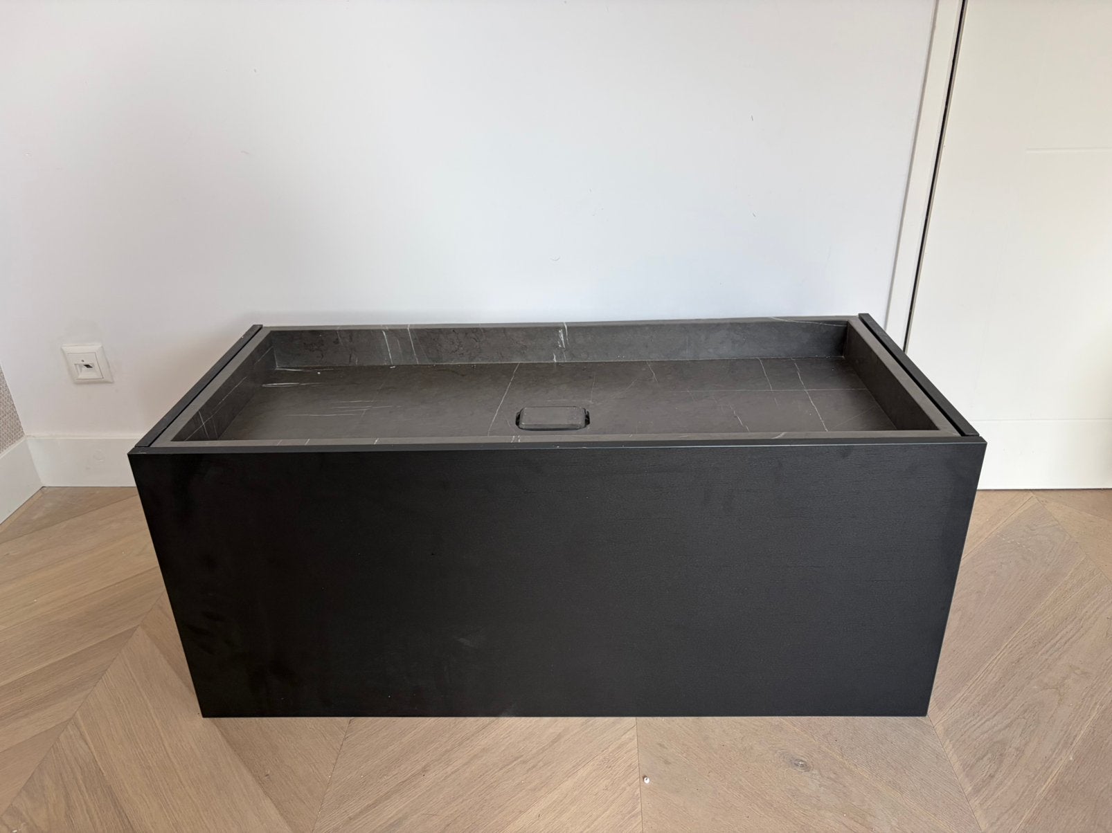 Detremmerie badkamermeubel 100 cm – natuurstenen wastafel, Ophalen, 50 tot 100 cm, Zo goed als nieuw, Minder dan 100 cm