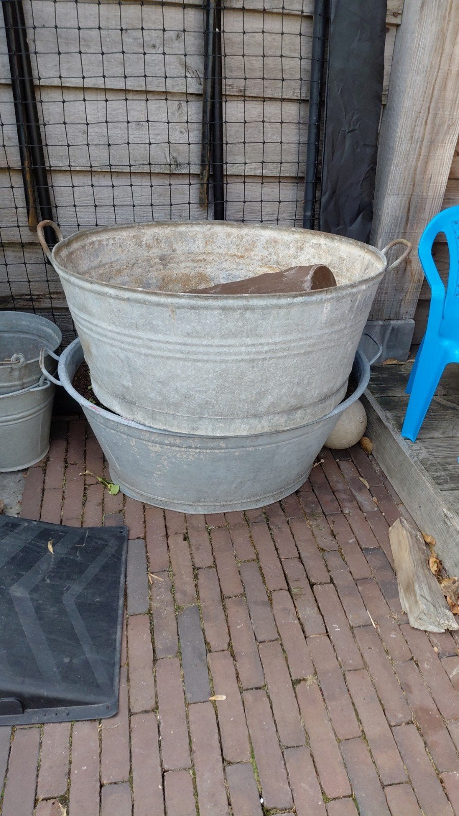 Set van 2 zinken teilen, Ophalen