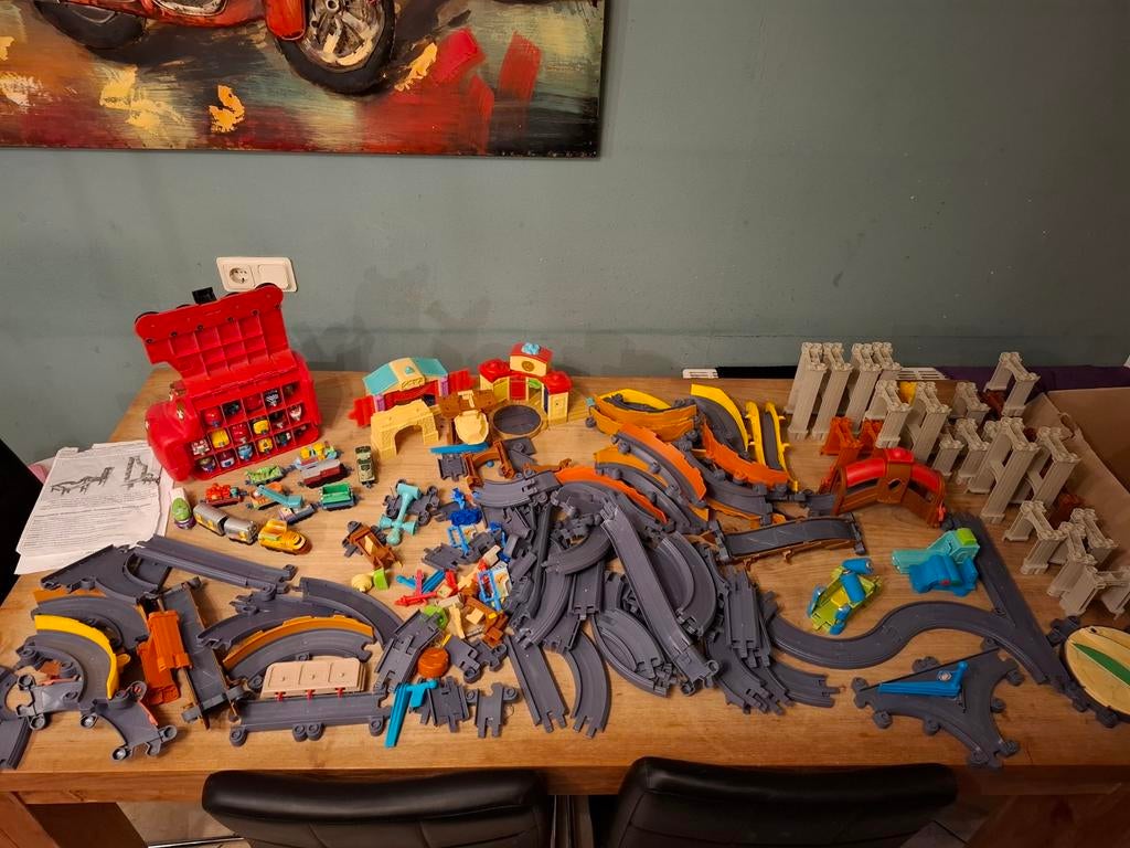 Grote Chuggington Treinset met Veel Treinen en Accessoires, Ophalen, Gebruikt