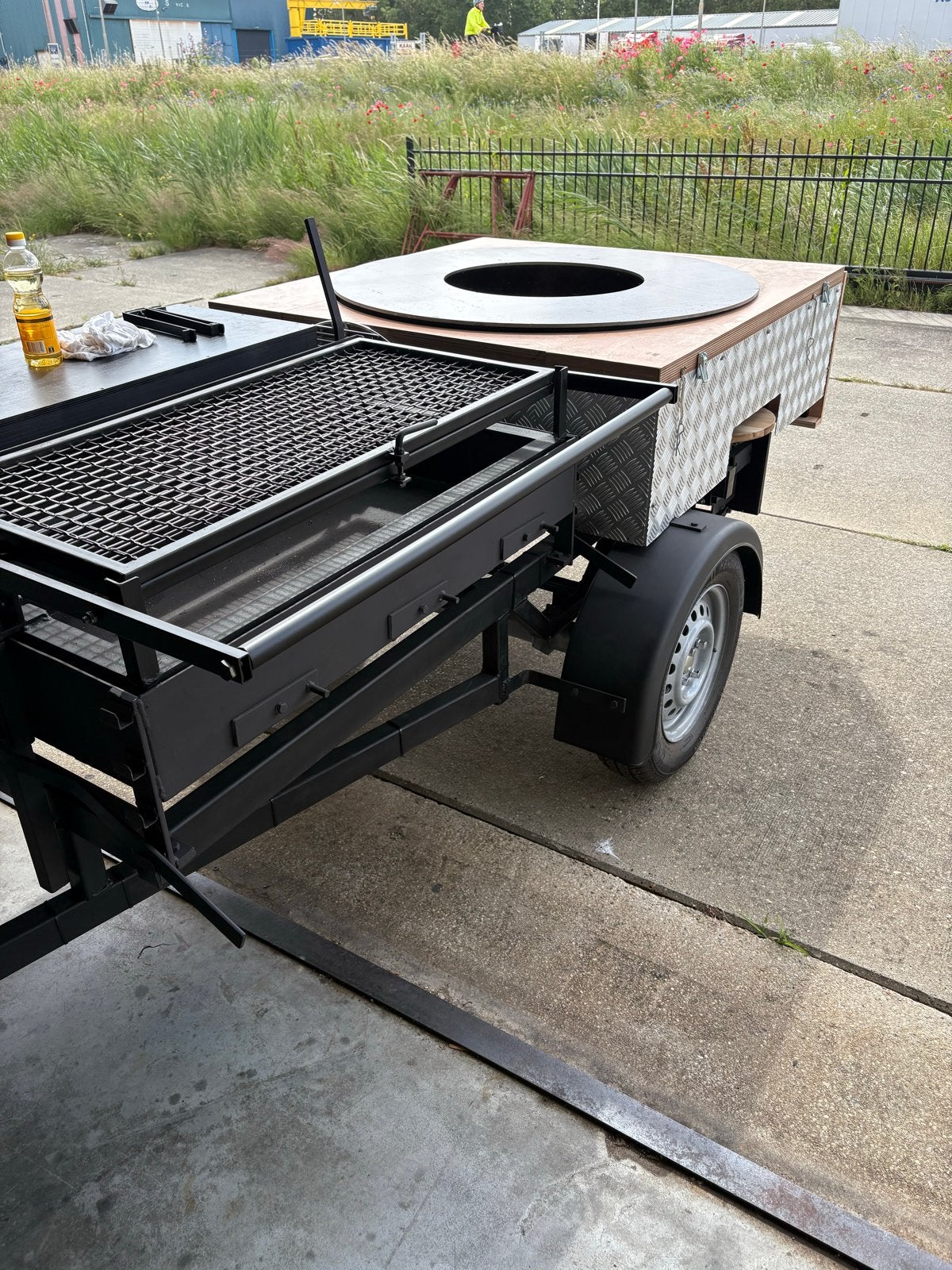 Combi BBQ Trailer met Plancha en Flip Grill te Huur, Ophalen of Verzenden, Nieuw