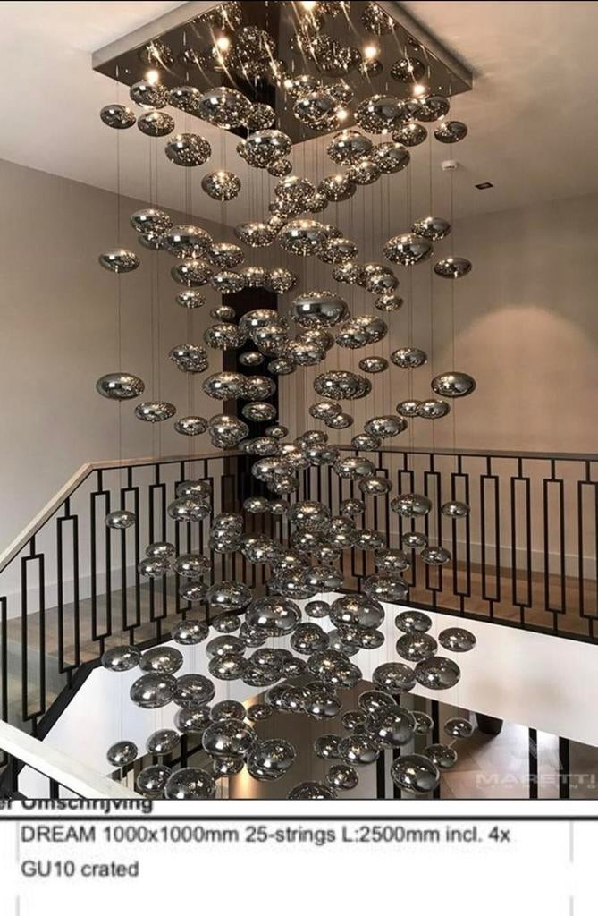 Prachtige hanglamp dream te koop HELEMAAL NIEUW!, Ophalen of Verzenden, Nieuw, Glas, 75 cm of meer