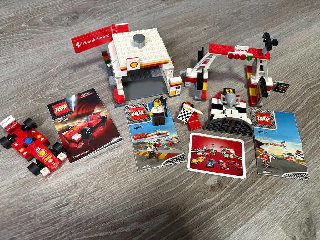 LEGO Ferrari Shell Promoset 30190, 40195, 40194, Gebruikt, Lego, Ophalen of Verzenden, Compleet