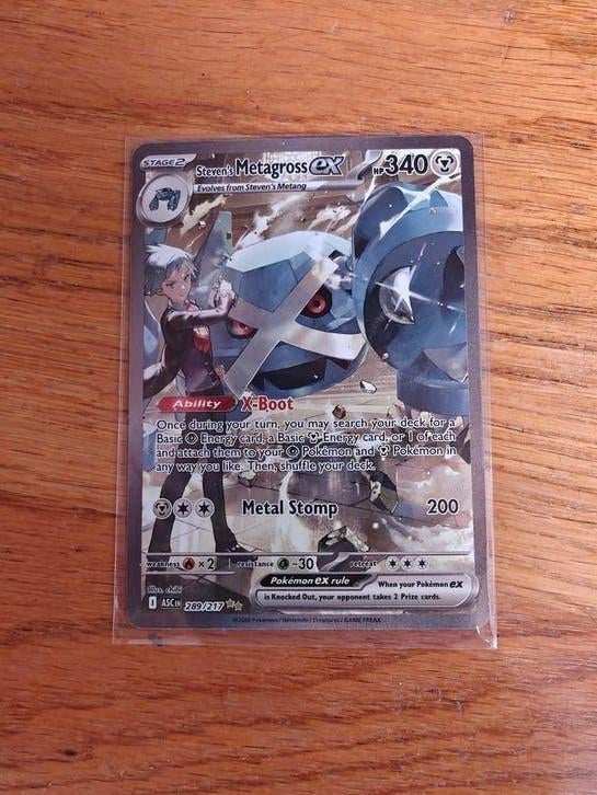 Steven's Metagross EX 289/217 SIR NM Pokémon Kaart, Ophalen of Verzenden, Zo goed als nieuw, Losse kaart, Foil